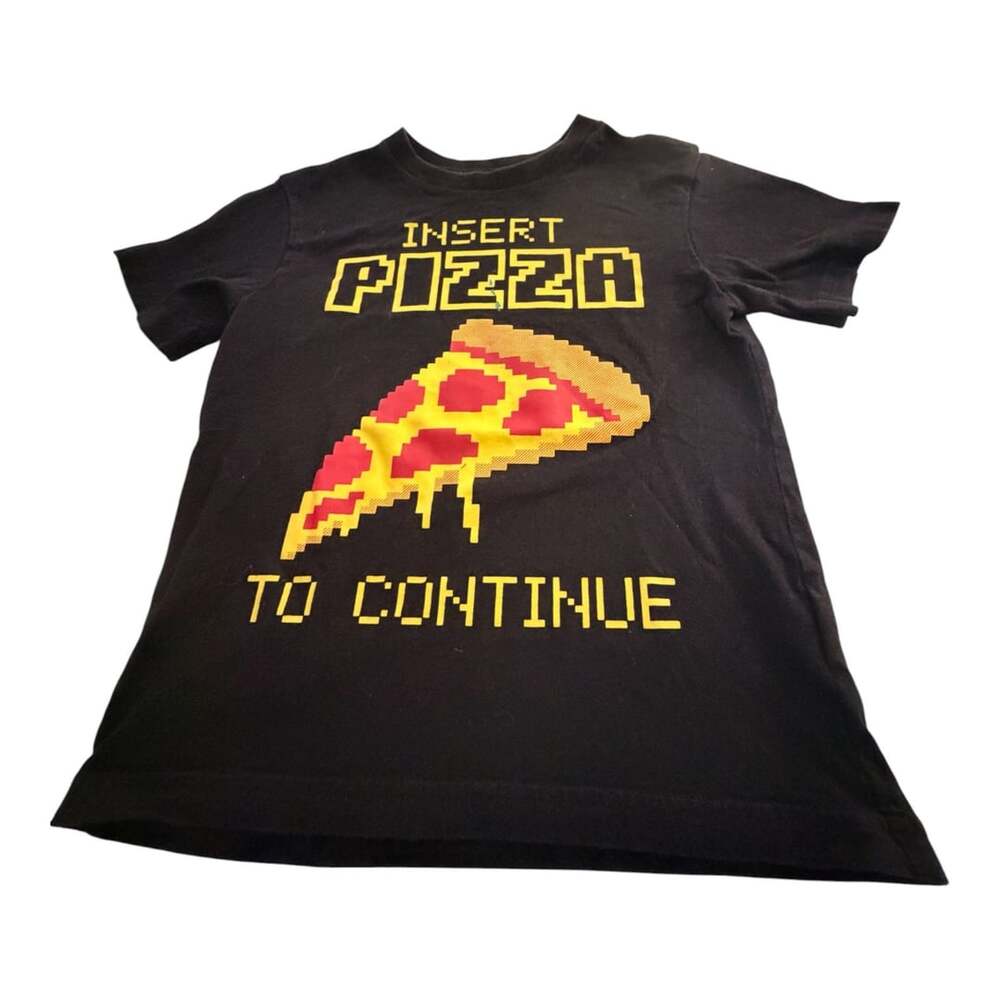 Insert Pizza To Continue Gamer Graphic T-Shirt Black